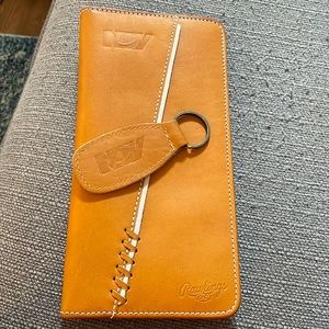 Rawlings brand baseball style password holder with keychain says NOV on both